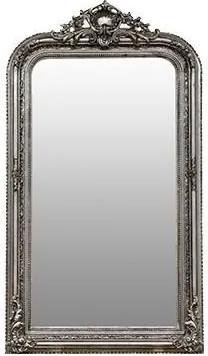 Oglinda dreptunghiulara argintie cu rama din lemn 86x155 cm Baroque