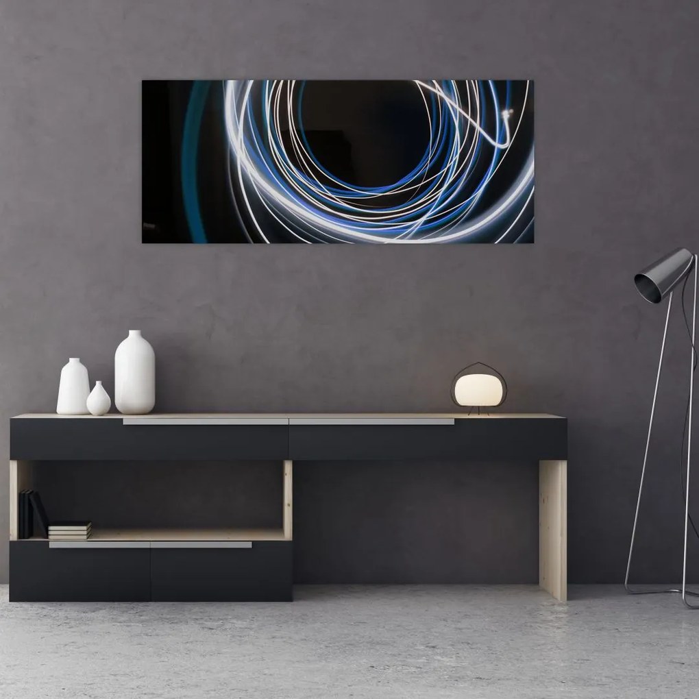 Tabloul cu linii albastre (120x50 cm)