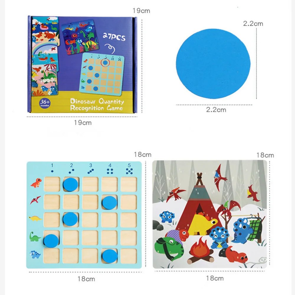 Jucărie educativă din lemn pentru numărarea dinozaurilor