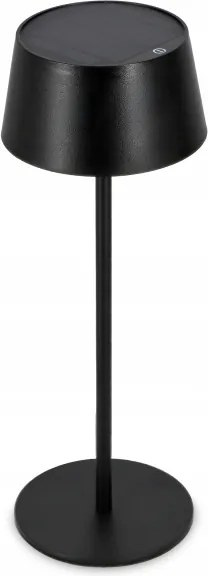 Lampă solară LED tactilă reglabilă LED/3W/5V USB 1800 mAh IP44 neagră