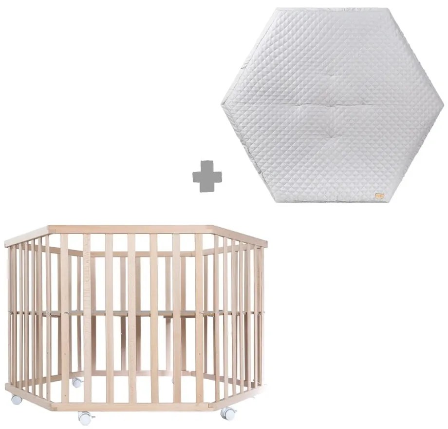 Țarc pentru copii din lemn masiv de fag 119x104 cm – Roba