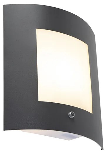 Lampă de perete exterioară antracit IP44 senzor crepuscular - Emmerald