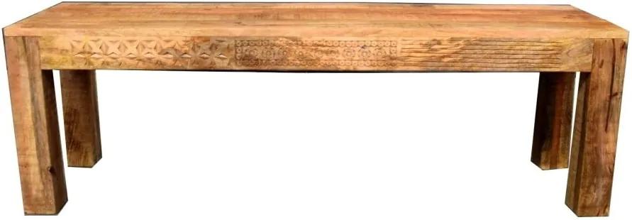 Bancă din lemn de mango Massive Home Ella, lungime 175 cm