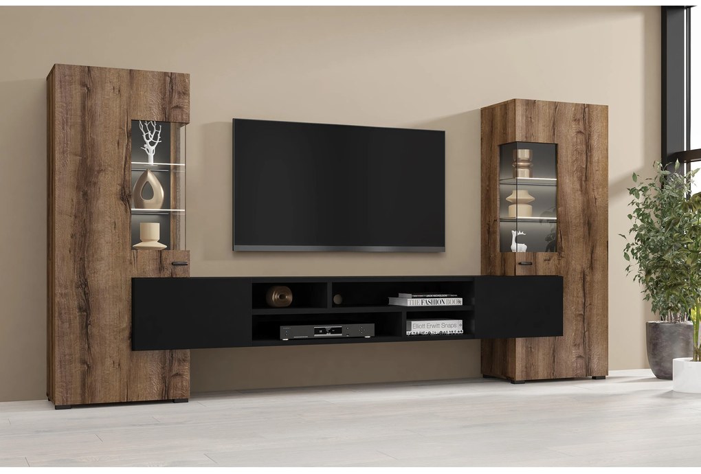 Mobilier living Cobie Typ 10 (monastery Stejar + Negru). 1108338