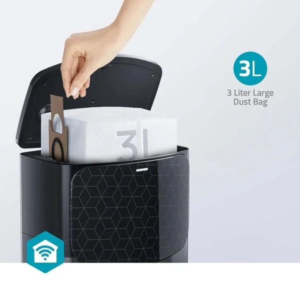 Nedis WIFIVCL002CBK - Aspirator robot Wi-Fi Tuya cu mop, negru + DO