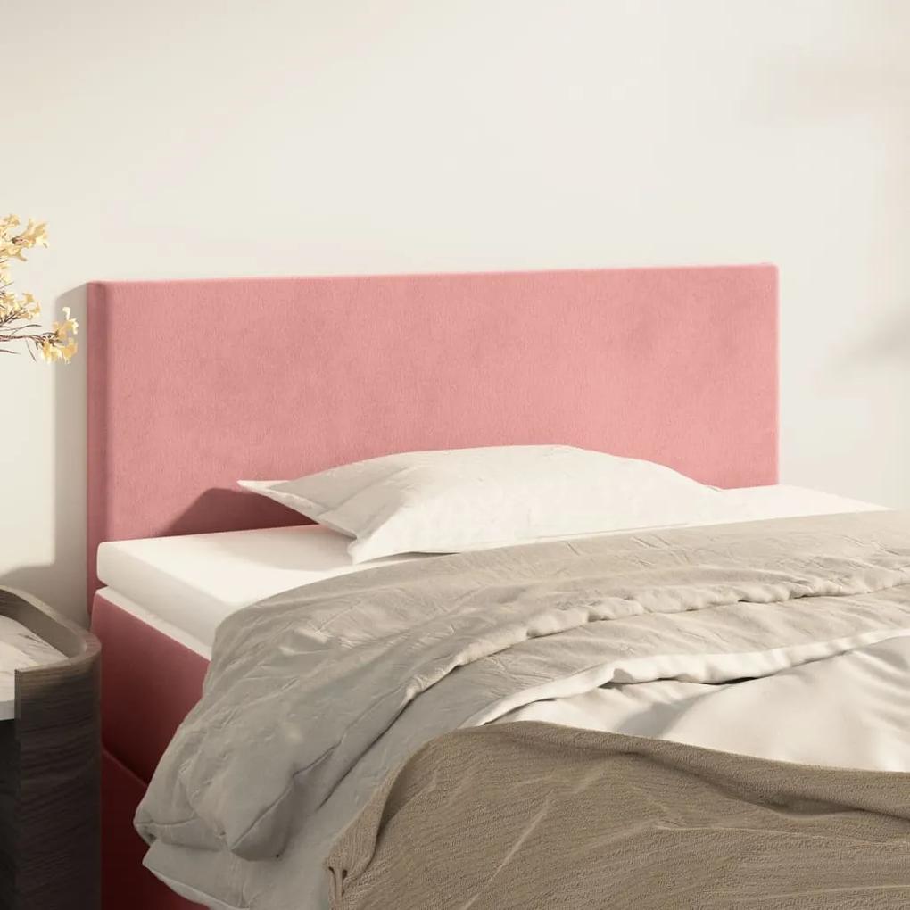 345763 vidaXL Tăblie de pat, roz, 90x5x78/88 cm, catifea