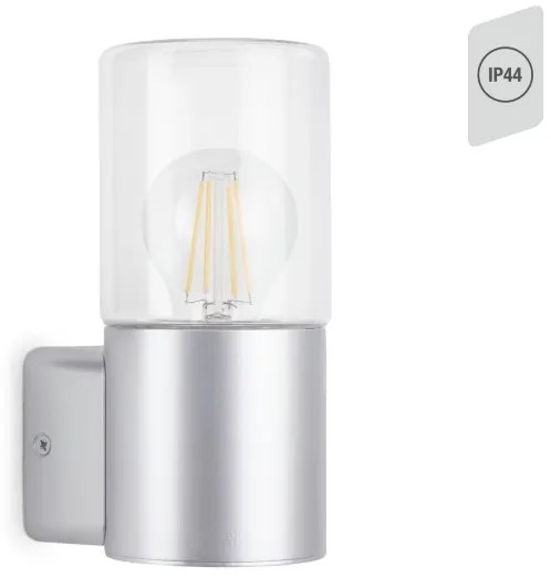 Aplică de exterior Briloner 320504TF 1xE27/12W/230V IP44 argintiu