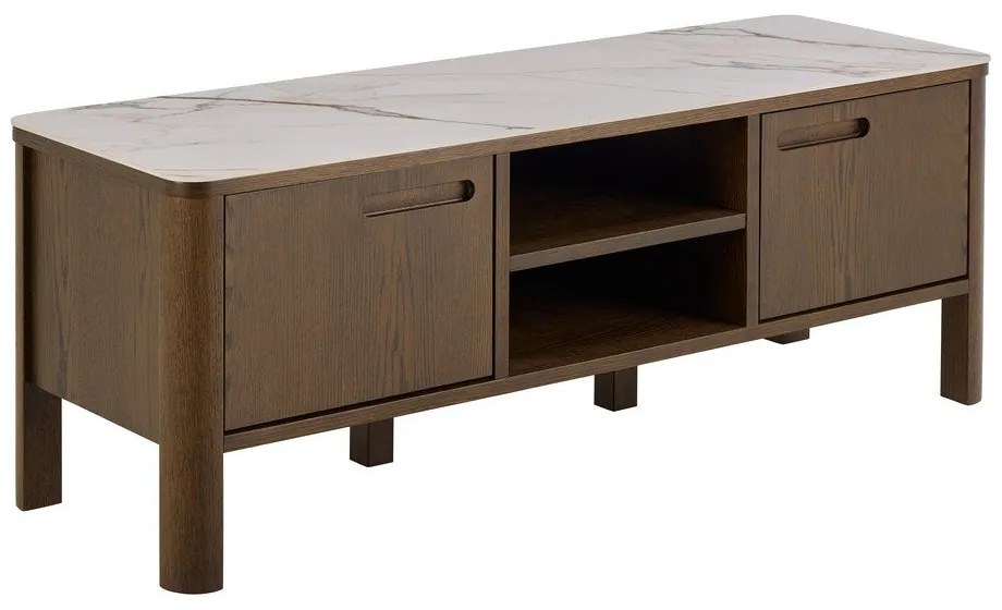 Comodă TV maro cu aspect de lemn de stejar 120x45x40 cm Southampton – Actona