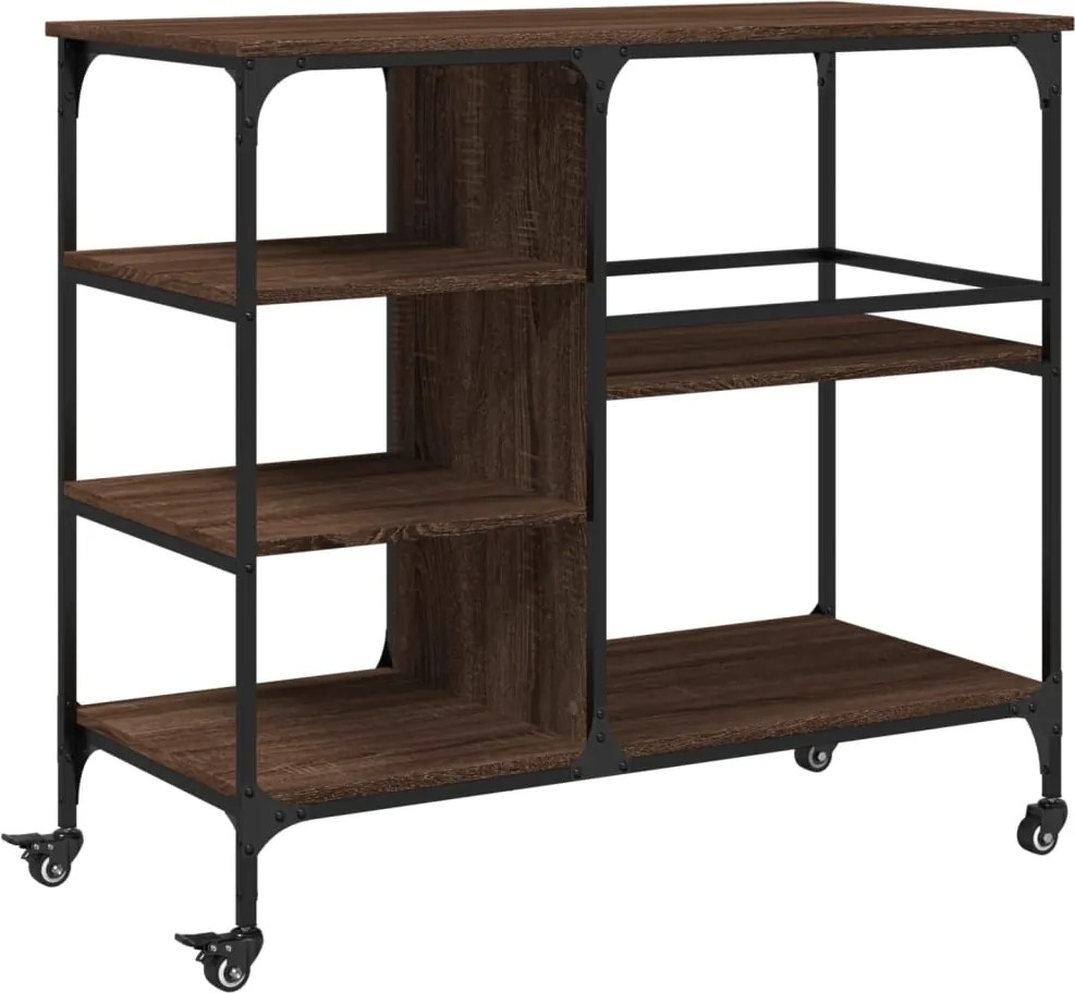 vidaXL Cărucior de bucătărie, stejar maro 100x45x89,5cm lemn prelucrat