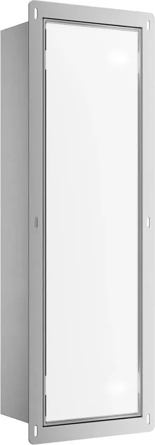 Raft incastrat pentru perie WC Balneo Wall Box L si hartie igienica deschidere stanga finisaj alb 68 cm