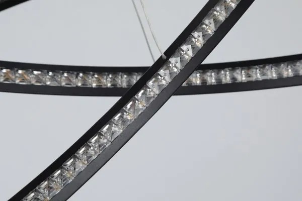 Lustra LED suspendata design modern circular Brighton 3 BK
