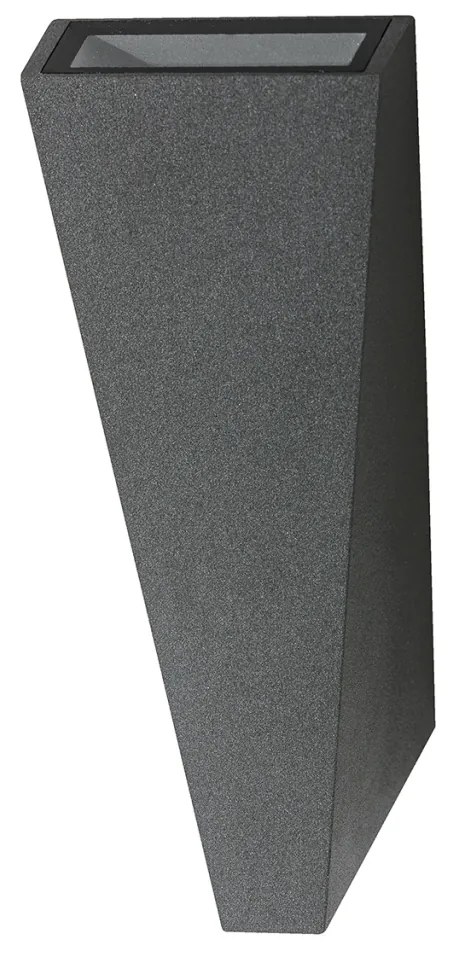Aplica LED de perete exterior cu iluminat ambiental IP54 ZITA XL gri inchis