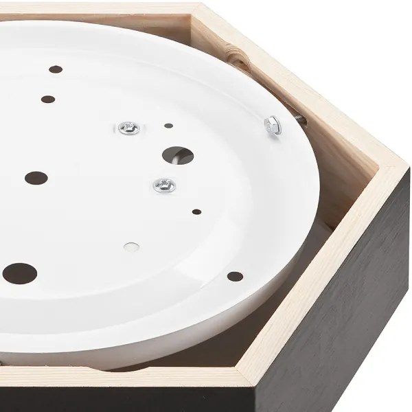 Plafonieră HEX 1xE27/60W/230V d. 32 cm negru pin