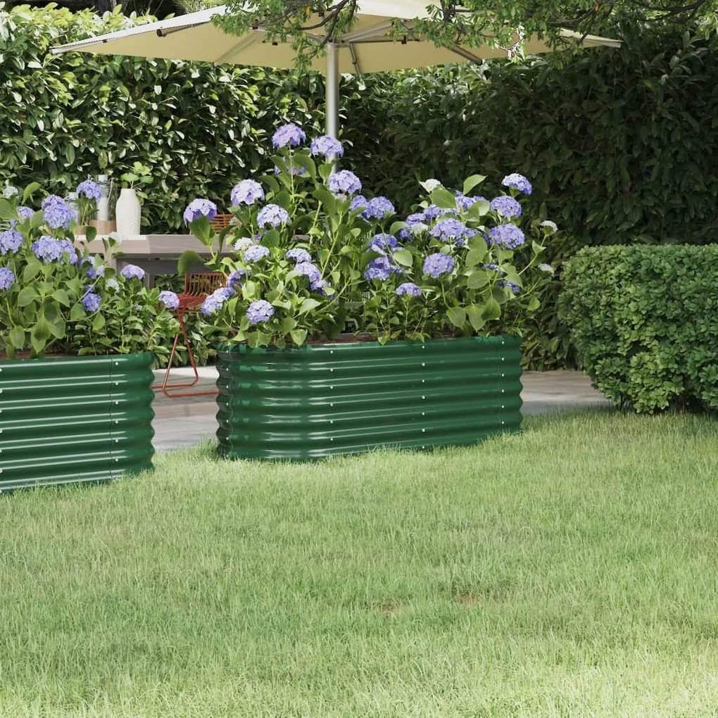 vidaXL Strat înălțat grădină 114x40x36 cm oțel galvanizat