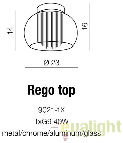 Plafoniera design elegant 23cm Rego Top