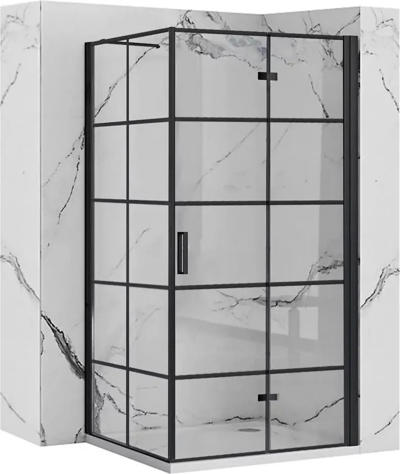 Cabina de dus dreptunghiulara cu usa pliabila Rea Molier 100x90 negru