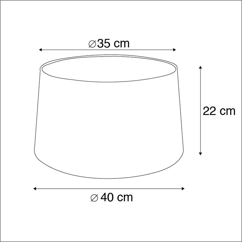 Abajur din bumbac negru cu interior auriu 40/35/22