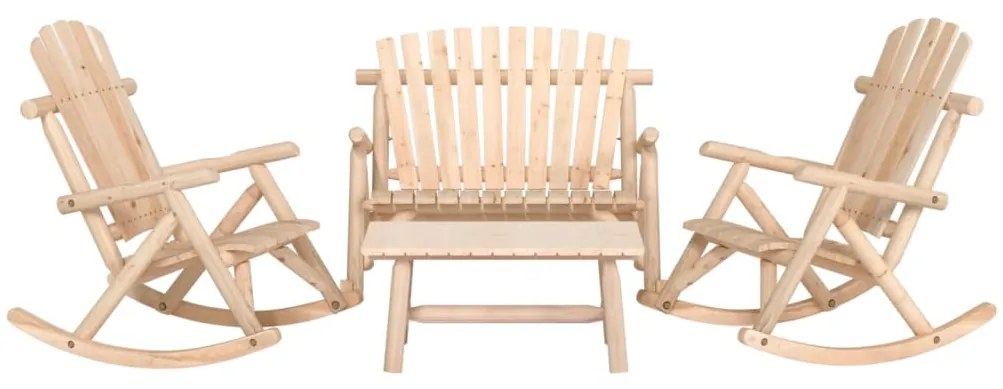 vidaXL Set mobilier de grădină, 4 piese, lemn masiv de molid
