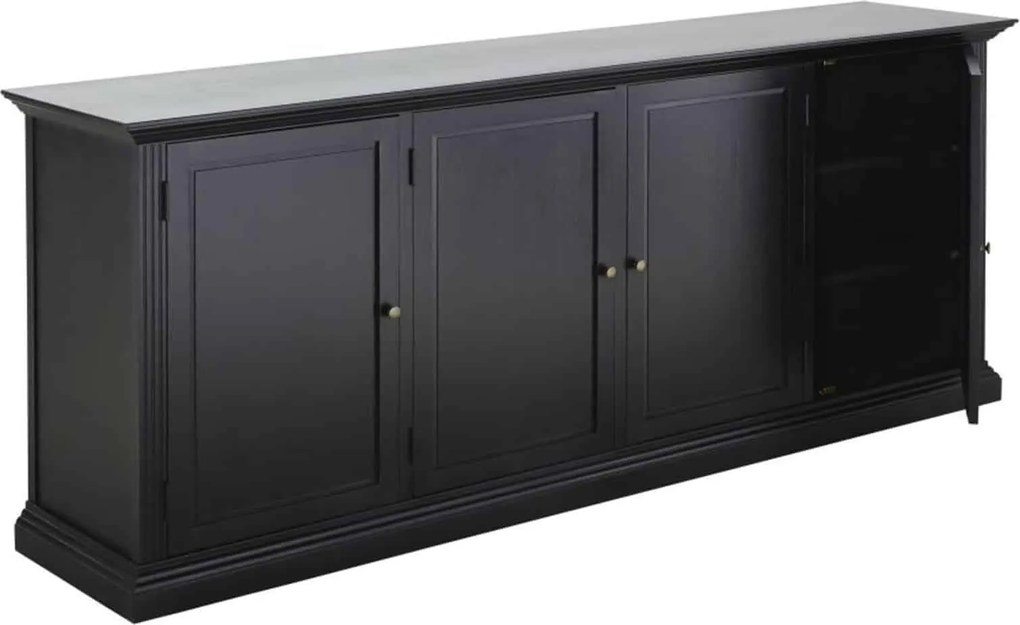 Comodă lemn masiv gri Noir Antracit, 210 × 45 × 85 cm