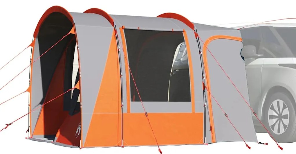 vidaXL Cort auto pentru 4 persoane, gri/portocaliu, impermeabil