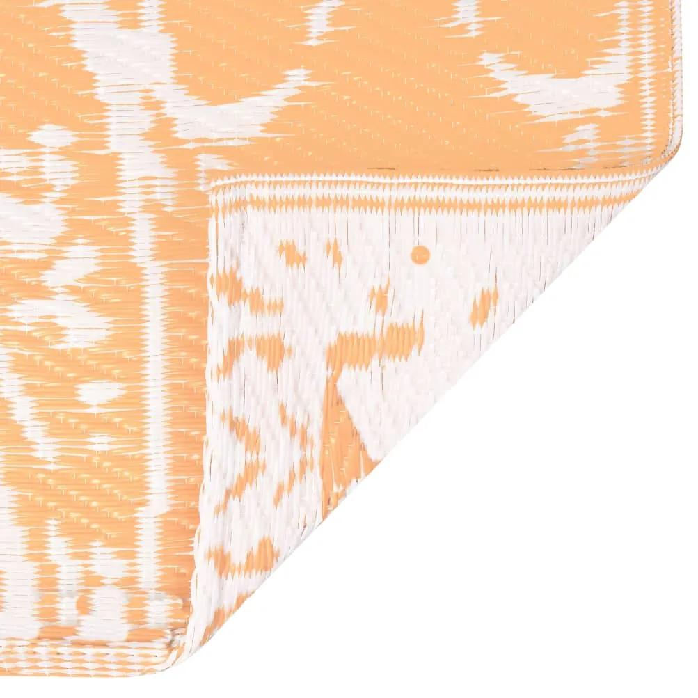 Covor de exterior, portocaliu alb, 80x150 cm, PP portocaliu si alb, 80 x 150 cm