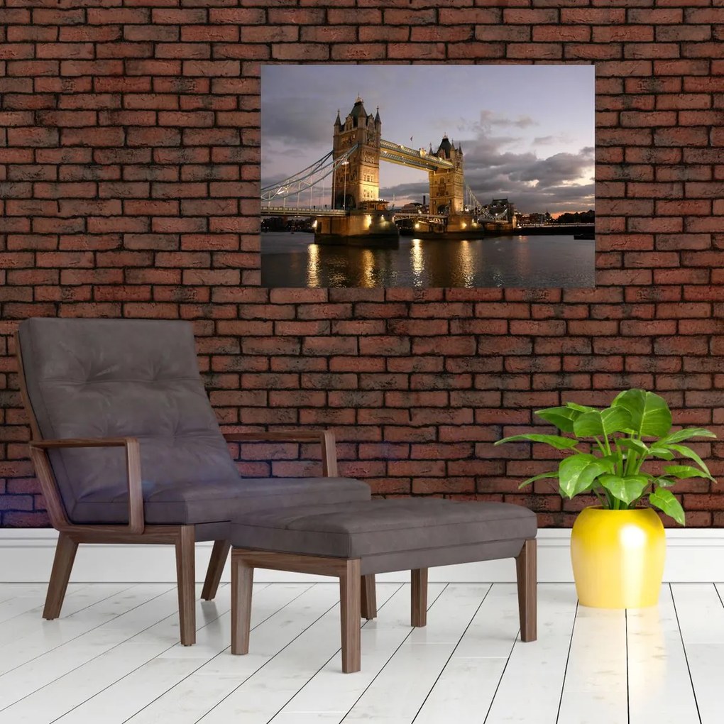 Tablou - Tower Bridge la noapte (90x60 cm)