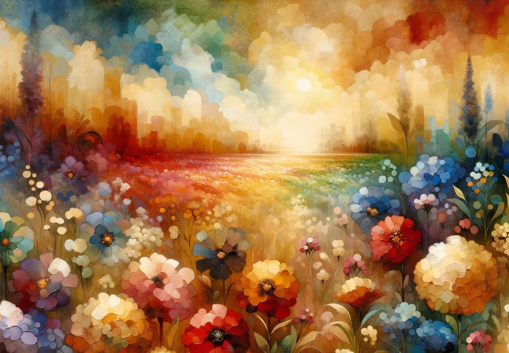 Fototapet - Pajiște colorată (147x102 cm)