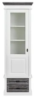 Vitrina Cabana Alb Si Antracite, Stanga, 67.5 Cm