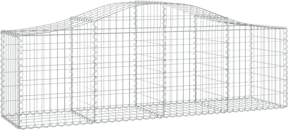 vidaXL Coș gabion arcuit 200x50x60/80 cm fier galvanizat