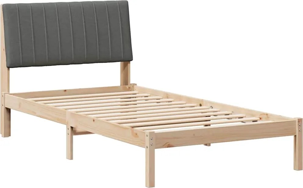 vidaXL Cadru de pat cu headboard Maro 100 x 200 cm Lemn de pin masiv