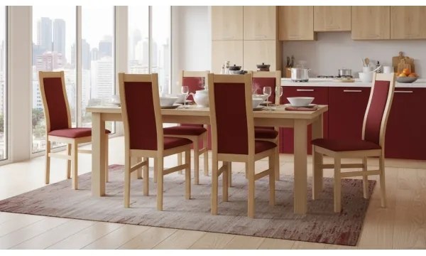 Scaun de dining ZOE, stejar/roșu