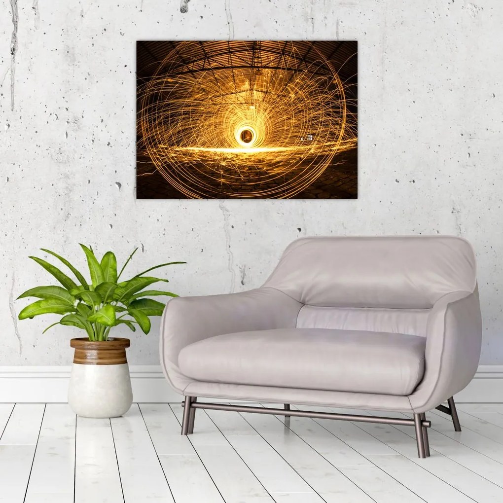 Tablou pe sticlă - Disc luminos (70x50 cm)