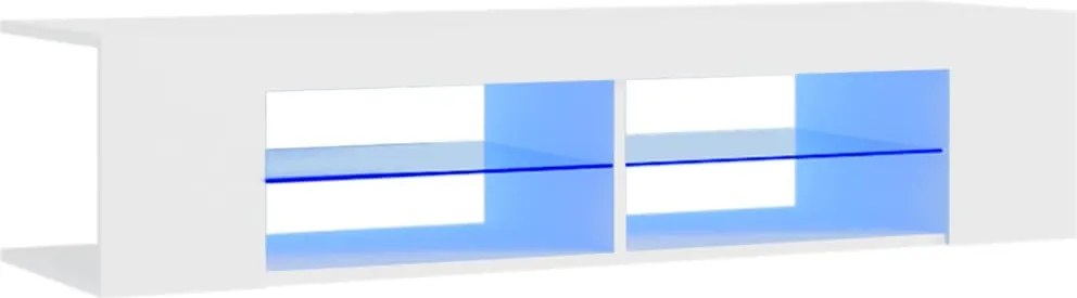 vidaXL Comodă TV cu lumini LED, alb, 135x39x30 cm