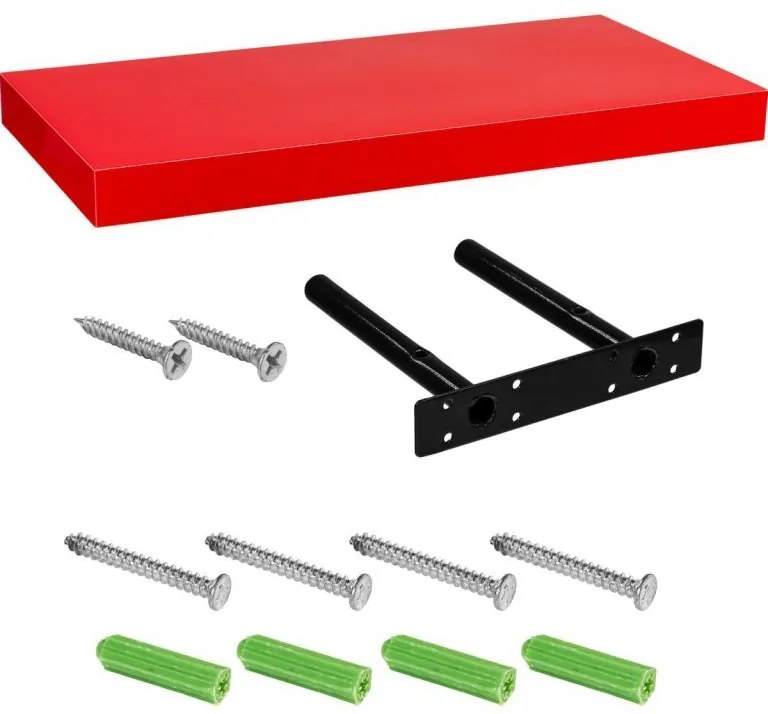 Raft de perete stilist Volato, 100 cm, roșu lucios