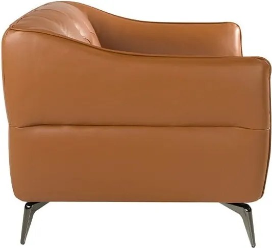 Canapea 2 locuri din piele naturala capitonata Cowhide leather brown