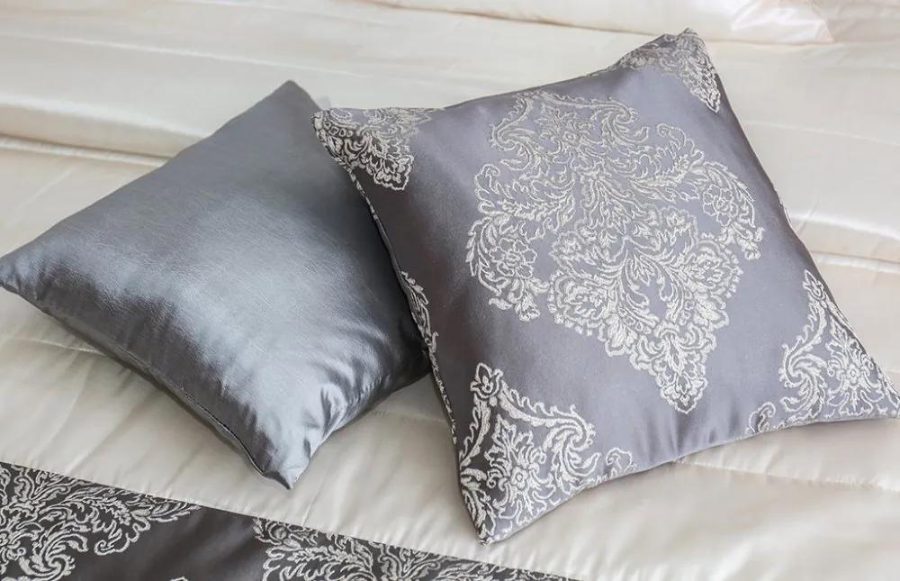 Cuvertură de pat culoarea gri-auriu cu un model frumos Lăţime: 200 cm | Lungime: 220 cm