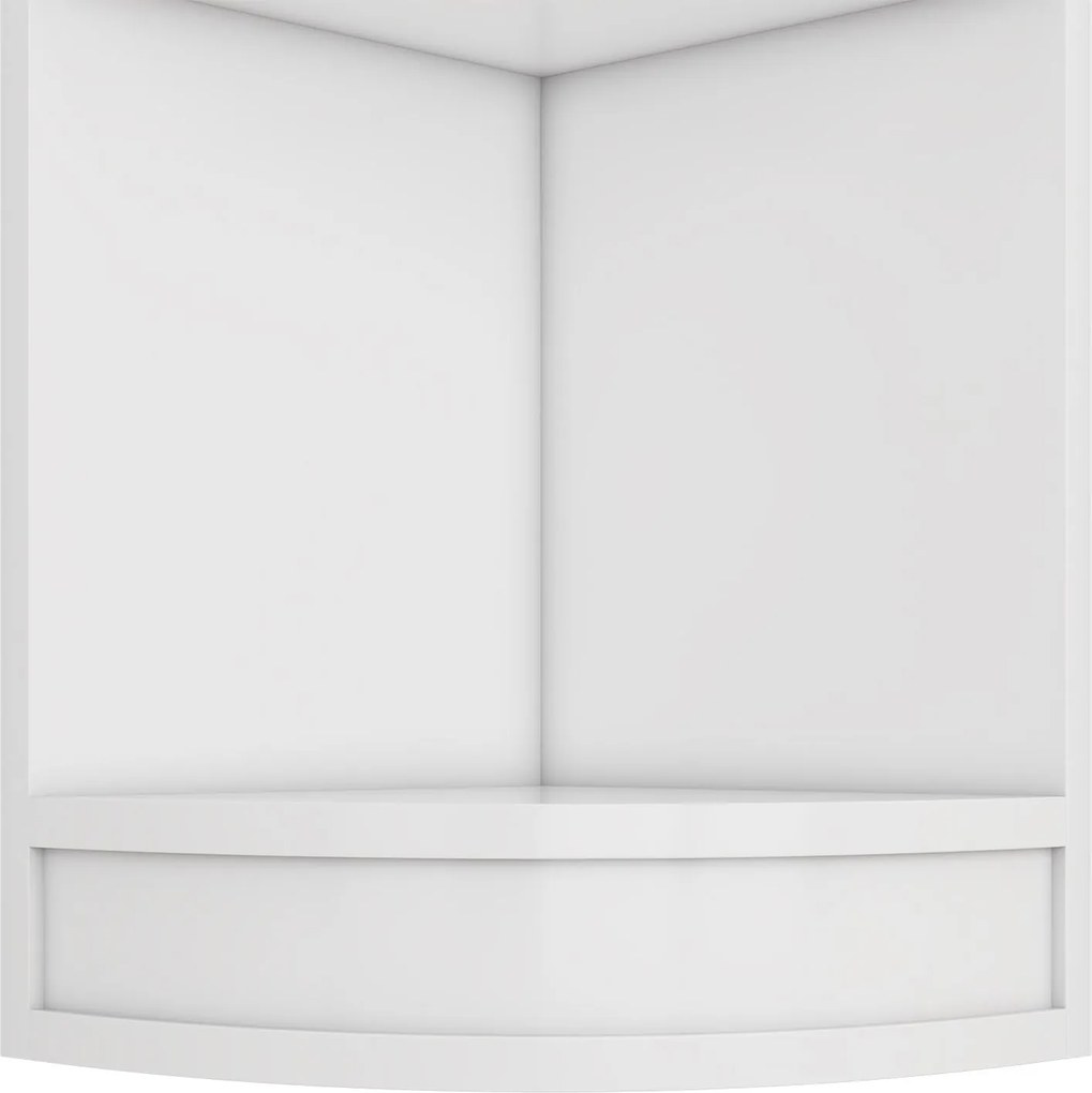 Raft de colț din MDF, design cu cinci straturi, design triunghiular care economisește spațiu, 42x30x180 cm, Alb