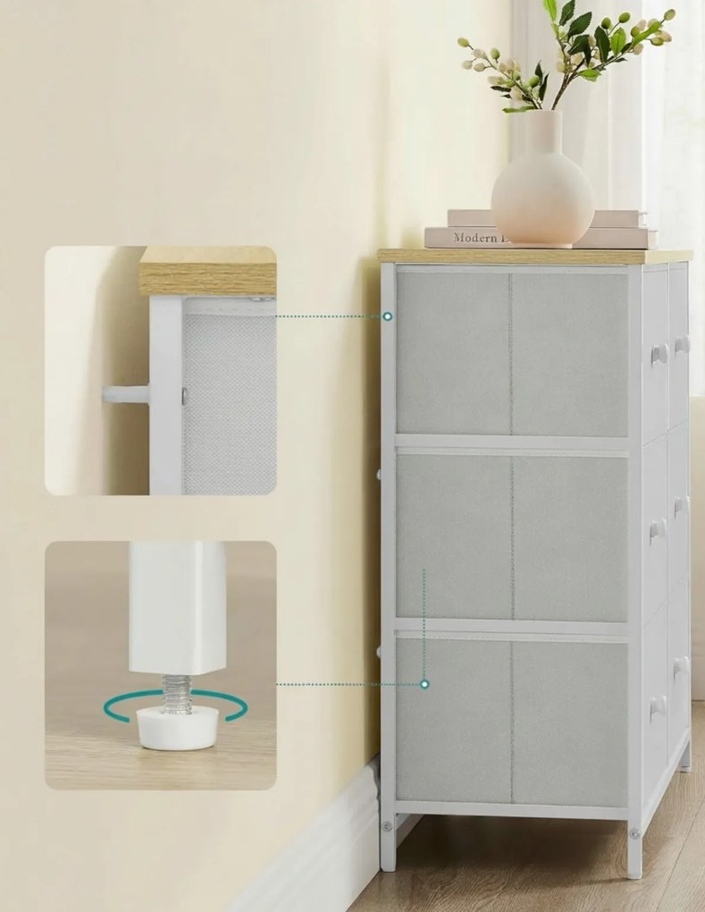 Comoda cu sertare HESTO 80x71 cm, stejar/alb