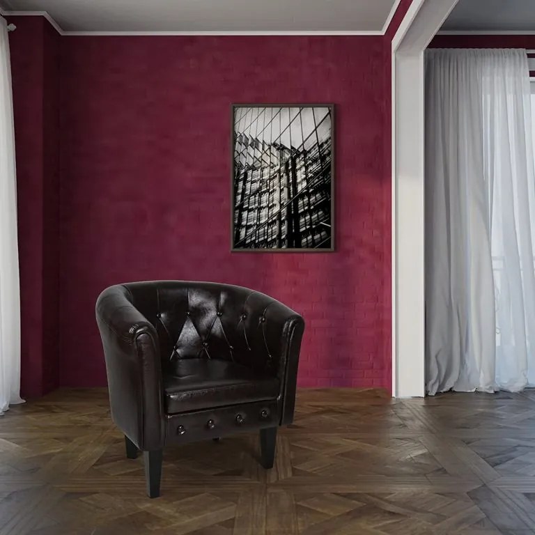 Fotoliu Chesterfield, 58 x 71 x 70 cm, maro