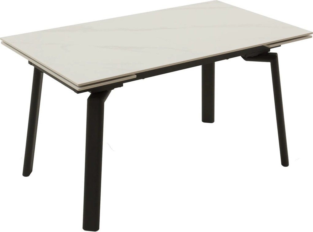 Masă ceramică Sonic White, 140 cm/80 cm și 2 extensii 30 cm