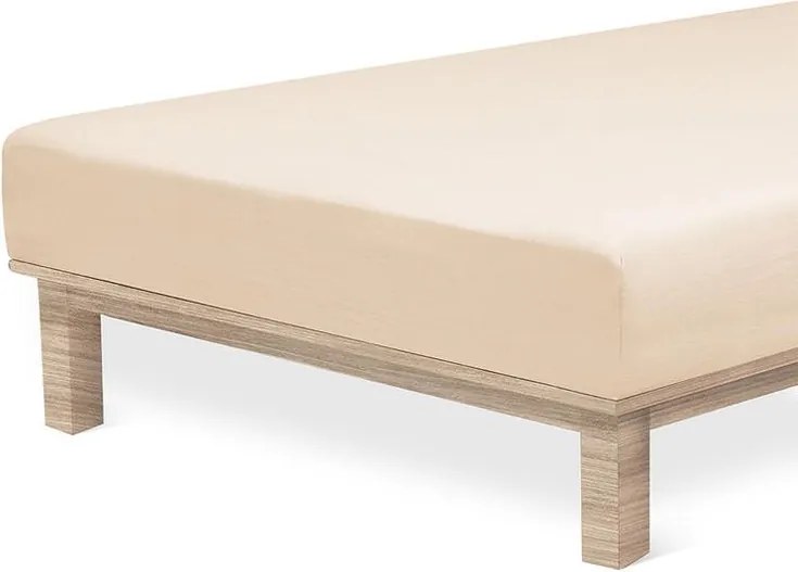 decoDoma Cearșaf elastic jersey cu elastan culoarea cafelei set 2 buc 90 x 200 cm