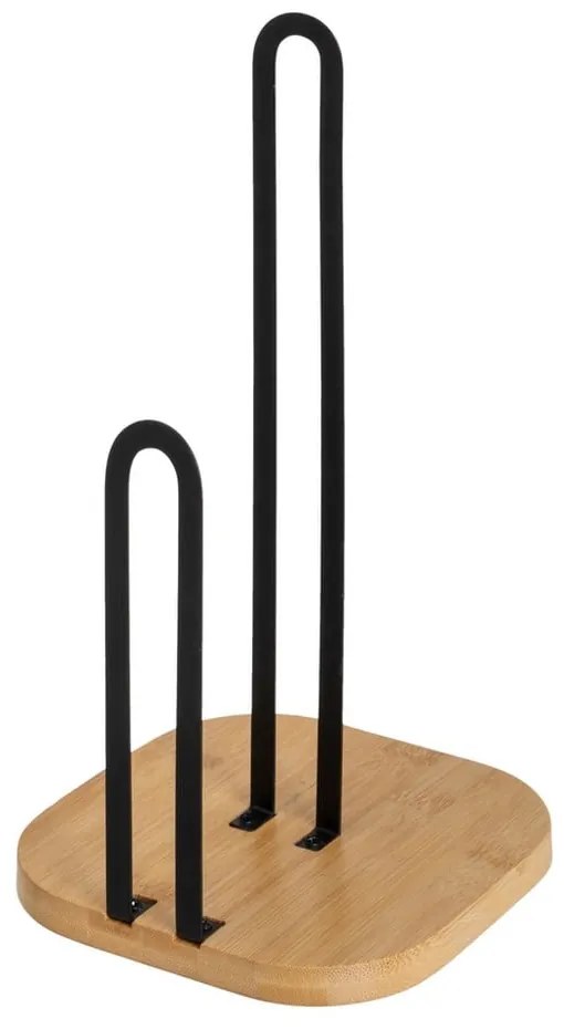 Suport vertical pentru prosoape de bucătărie din hârtie negru-în culoare naturală din metal – Casa Selección