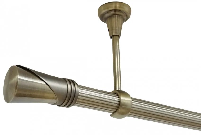 Galerie tavan fara inele DUNCAN striat /25 - aur antic (Alege marime: 280 cm)