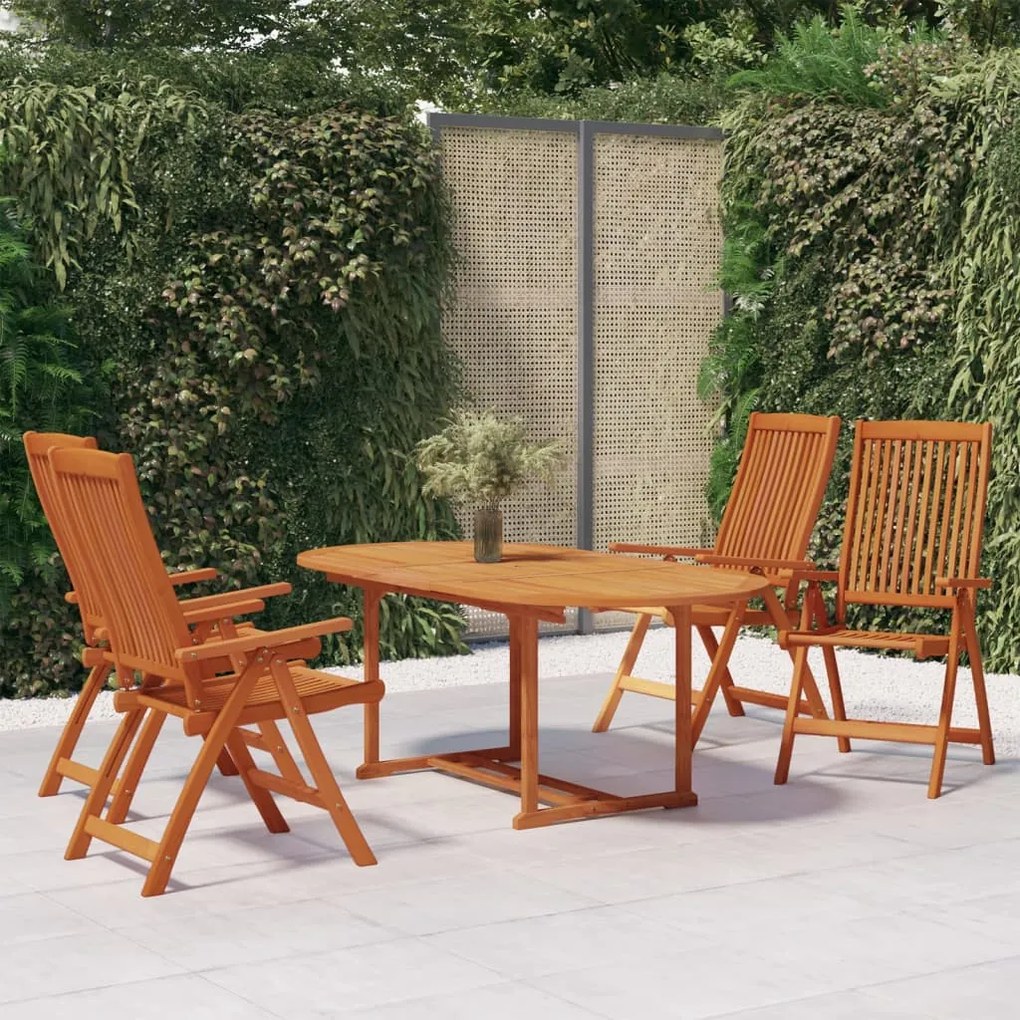 vidaXL Set mobilier de grădină, 5 piese, lemn masiv de eucalipt