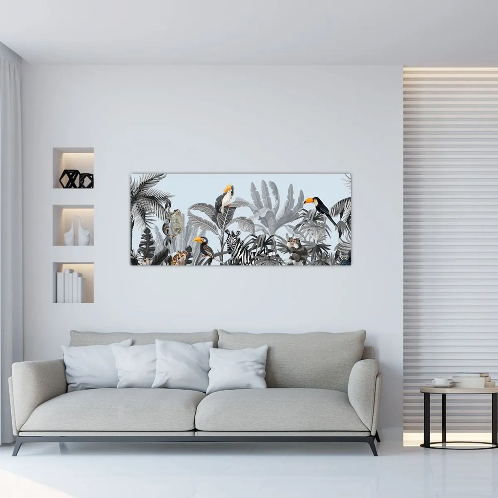 Tablou - Animale în pădurea tropicală (120x50 cm)
