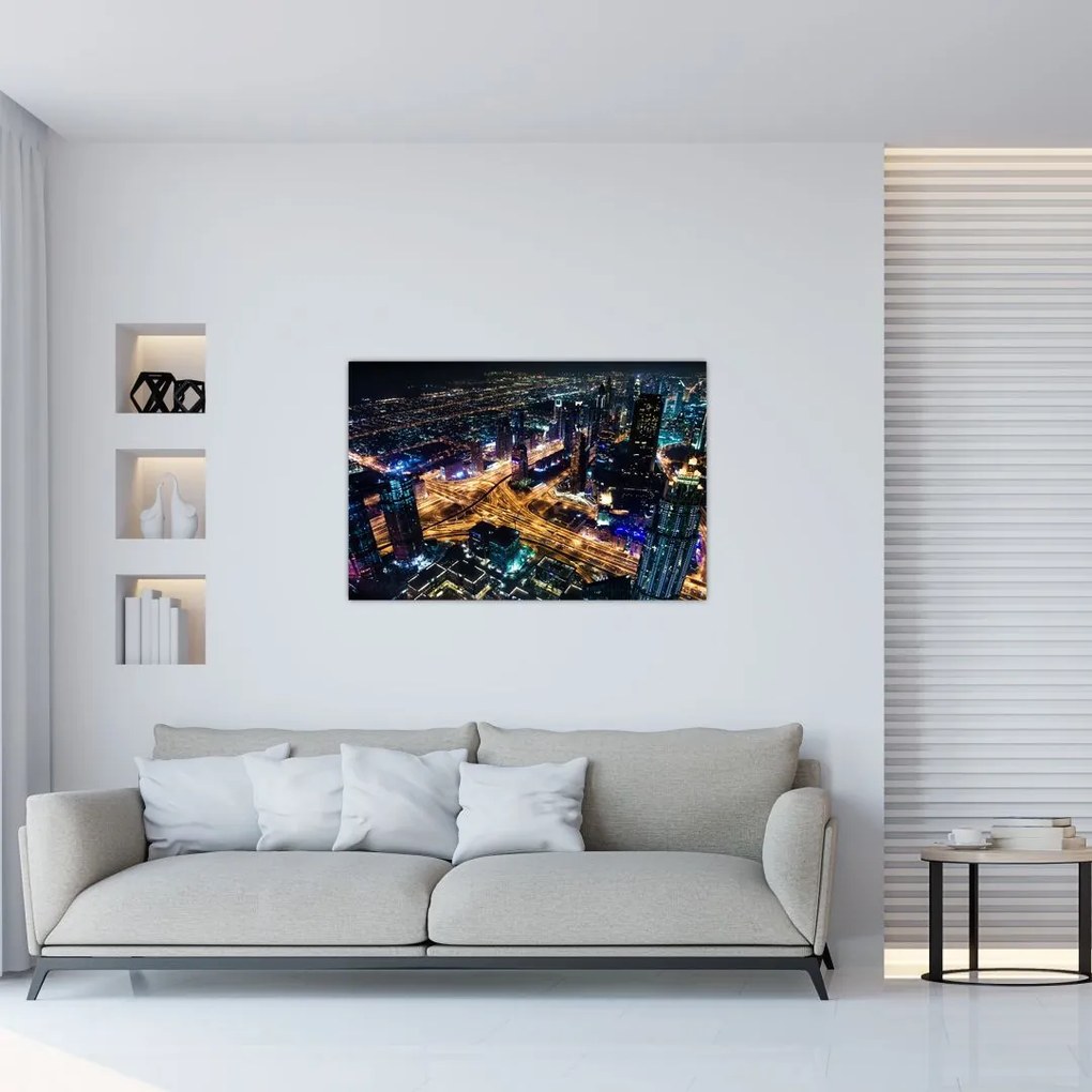 Tablou cu oraș nocturn (90x60 cm)