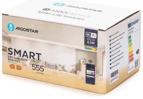 Set de 6 becuri LED dimabile GU10/6,5W/230V 2700-6500K Wi-Fi - Aigostar