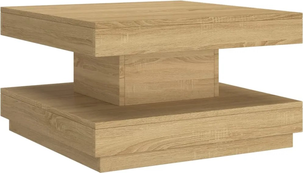 vidaXL Măsuță de cafea, maro deschis, 60x60x35 cm, MDF