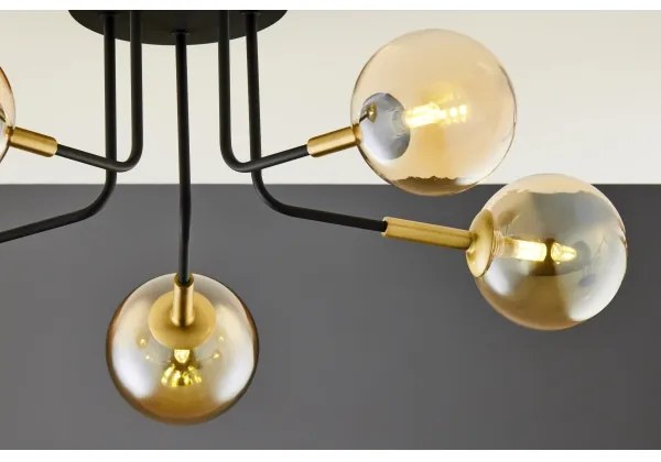 Lustră pe tijă Jupiter 2038 BURANO 5xG9/10W/230V negru/auriu/bej