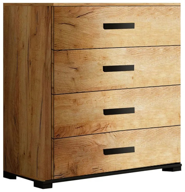 Supermobel Comoda BERGAMO 80, 80x93x40, stejar kraft auriu